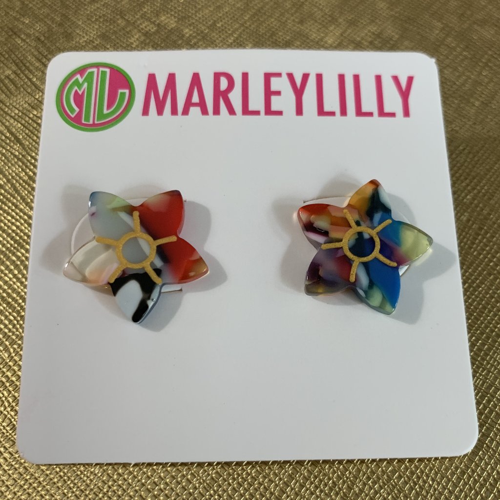 Marleylilly Cute Colorful Flower Earrings